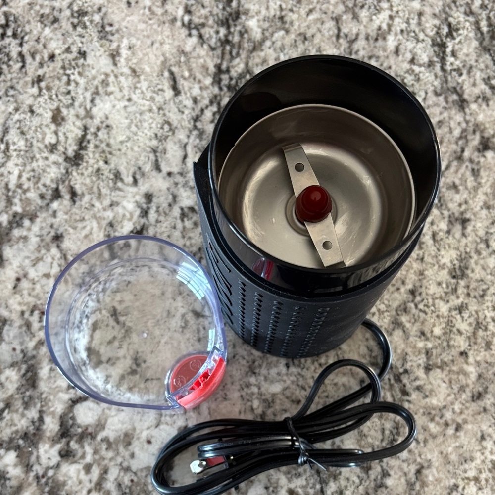 Bodum Black Electric Coffee Grinder with Red Accent - Picture 2 of 3